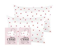 Silver Cloud Heart Print Satin Pillowcase Twinpack