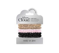 Silver Cloud Mixed Satin Skinny Scrunchies 5 Pack