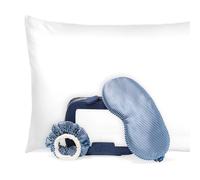 Silver Cloud Santorini Satin+ Pillowcase, Sleep Mask, Scrunchie Travel Set