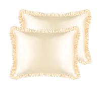 Silver Cloud Satin Frilly Pillowcase Twin Pack Buttercup Collection
