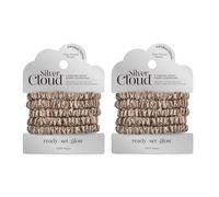Silver Cloud Silver Ion Infused Satin Hair Scrunchies Caramel 5 Pack - Twin Pack