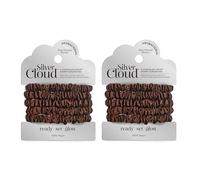 Silver Cloud Silver Ion Infused Satin Hair Scrunchies Chocolate 5 Pack - Twin Pack