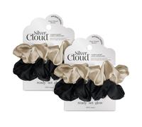 Silver Cloud Silver Ion Infused Satin Large Scrunchies Double Pack Multi