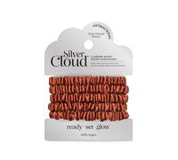 Silver Cloud Silver Ion Infused Satin Skinny Scrunchies Auburn 5 Pack In Copper Copper
