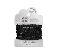 Silver Cloud Silver Ion Infused Satin Skinny Scrunchies Black 5 Pack Black