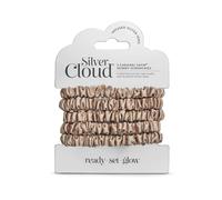 Silver Cloud Skinny Hair Scrunchie Caramel 5 Pack