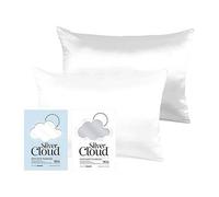 Silver Cloud White & Silver Satin Pillowcase Set