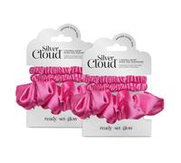 Silver Cloud Women's Mixed Fuchsia Satin Scrunchies Double Pack in Hot Pink Silver Cloud Hot Pink