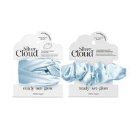 Silver Cloud Women's Santorini Satin+ Headband & Oversized Scrunchie Blue in Light Blue