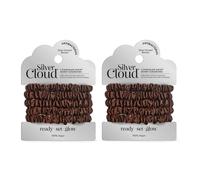 Silver Cloud Women's Silver Ion Infused Satin Hair Scrunchies Chocolate 5 Pack - Twin Pack Silver Cloud Chocolate One Size