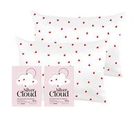 Silver Cloud Women's Silver Ion Infused Satin Pillowcase Heart Print - Twinpack Silver Cloud Multicolor