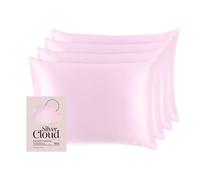 Silver Cloud Women's Silver Ion Infused Satin Pillowcase Pink - 4 Pack in Baby Pink Silver Cloud Baby Pink