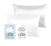 Silver Cloud Women's Silver Ion Infused White & Silver Pillowcase Set in Metallics Silver Cloud Metallics