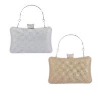 Silver Clutch Purses For Women Formal, With Detachable Metal Chain, 21x12x6cm, Women's Clutches Diamante Silver Gold Clutch Bag, Sparkly Rhinestone Evening Bag, Quick Access, For Wedding Party