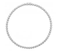Silver & Co Claw Set 4mm Cubic Zirconia Line Necklace - Elegant - Sterling Silver / Rhodium Plated