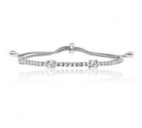 Silver & Co Cubic Zirconia Bracelet with Round Claw Setting - Sterling Silver / Rhodium Plated