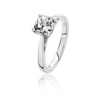 Silver & Co Cushion Cubic Zirconia Silver Ring SRG0080CZ - - Size J - Sterling Silver / Rhodium Plated