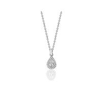 Silver & Co Elegant Halo Pearl Luxury Pendant SPG0007CZ - - Sterling Silver / Rhodium Plated