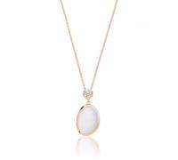 Silver & Co Rose Gold Plated White Moon Stone Cubic Zirconia - Sterling Silver / Rose Gold Plated