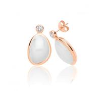 Silver & Co Rose Gold Plated White Moon Stone Cubic Zirconia - Sterling Silver / Rose Gold Plated