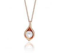 Silver & Co Rose Plated Shell Design Pearl Cubic Zirconia Chain - Sterling Silver / Rose Gold Plated