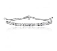 Silver & Co Round Baguette Claw CZ Bracelet SBG0024 - Timeless - Sterling Silver / Rhodium Plated