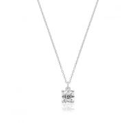 Silver & Co Single Stone Asher Cut Pendant with Elegant Claw - Sterling Silver / Rhodium Plated / Zirconia