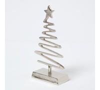Silver Coiled Tree Ornament with Star