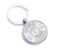 Silver Color 50 Years Super Perpetual Calendar Key Chains Rings Astrology Keychains Car Bag Pendant Keyring Holder Gift Jewelry A