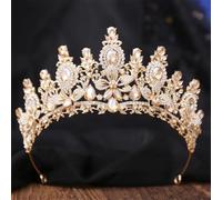 Silver Color Blue Opal Crystal Crown Princess Tiaras Headwear For Women Pageant Diadem Wedding Hair Jewelry Gold Champagne
