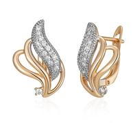Silver Color Full Paved Shiny Natural Zircon Drop Earrings for