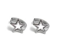 Silver Color Rhinestone Star Small Earrings Simple Women Small Exquisite Fashion Handmade Couple Jewelry Gift Star Earrings Stud Silver Y2k Earrings for Women Ear Bone Claw for Women