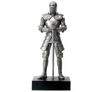 Silver Colored Italian Knight Design Standing Statue in Full Armor