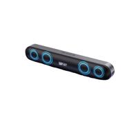 (Silver) Colorful Light Soundbar Wireless Bluetooth 5.0 Double Trumpet 360Surround Sound MP3 U Disk SD Card Music Player