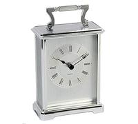 Silver Colour Design Roman Numerals Carriage Clock