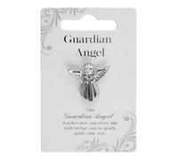 Silver Coloured Angel Brooch Pin With Gem Stone Sentimental Gift Idea (Guardian Angel 0359)