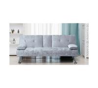 (Silver) COMFY-LIVING Verona Crushed Velvet Sofa Bed