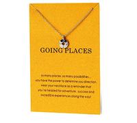 Silver Compass Necklace for Women, New Adventures, Travel Experiences Await