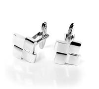 Silver Copper Cufflinks, Geometric Shape, 17x17 mm, Gift for Birthday, Anniversary or Wedding, 1 Pair