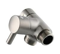 Silver Copper Faucet Diverter Adapter with Lever, 1/2-inch Connection