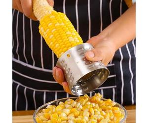 Silver Corn Premium Stainless Steel Corn Thresher Stripper & Peeler - Magic Corn On The Cob Removal Tool