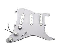 Silver Cover Pickup Single Coil SSS Electric Guitar Pickguard Pickup Loaded Prewired ScratchPlate 11 Holes For ST Guitar