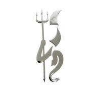 (silver) Creative Car Stickers Alloy Demons Decal With Fork Auto Accessorries