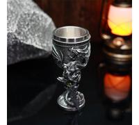 (silver) Creative Dragon Sword Wine Goblet 3D Sculpted High Stem Glass Vintage Style