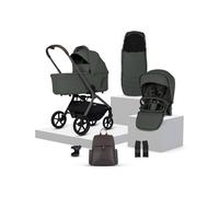 Silver Cross Breez Pushchair & Accessory Bundle - Compact Lightweight Travel System, One-Hand Fold Pushchair with Lie-Flat Seat - Car Seat Compatible - Birth to 4 Years (22kg) - Pewter