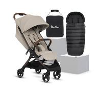 Silver Cross Clic 2 Stroller, Travel Bag & Footmuff, Birth to 22kg, Latte