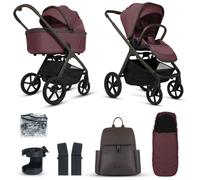 Silver Cross Cove Pram + Accessory Bundle, Damson