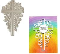 Silver Cross Flowers Metal Embossing Stencils Cutting Dies, Christmas Embossing Paper Stencil for Scrapbooking, Card Making and Photo Album Greeting Cards Decoration Scrapbooking Cutting Dies