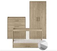 Silver Cross Geneva 5 Piece Furniture Set, Natural Oak Finish
