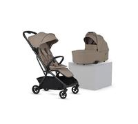 Silver Cross Nia Compact Travel Stroller & Carrycot - Cabin Approved - One-Hand Fold - Lie-Flat Seat - Lightweight - Suitable from Birth to 4 Years - Champagne